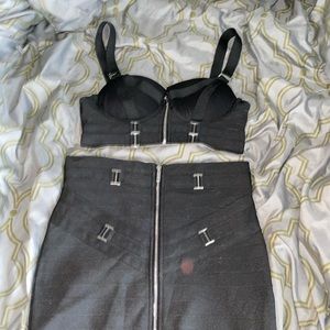 Black Bandage 2 Piece skirt and bra Fashion Nova.